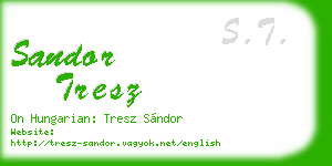 sandor tresz business card